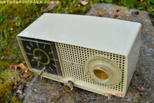 Load image into Gallery viewer, SOLD! - May 25, 2016 - BLUETOOTH MP3 READY - Ivory Beige Mid Century Jetsons 1959 General Electric Model C-435A Tube AM Clock Radio Totally Restored! - [product_type} - General Electric - Retro Radio Farm