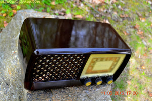 SOLD! - July 4, 2016 - BLUETOOTH MP3 Ready - Bread Box Style Brown Retro Jetsons Vintage 1955 Silvertone Model 2014 AM Tube Radio Totally Restored! - [product_type} - Silvertone - Retro Radio Farm