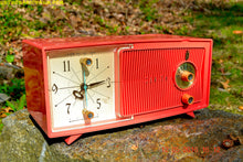 Load image into Gallery viewer, SOLD! - May 30, 2016 - BLUETOOTH MP3 Ready - Salmon Pink Mid Century Jetsons 1959 Zenith Model E514A Tube AM Clock Radio Works Great! - [product_type} - Zenith - Retro Radio Farm