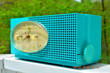 Charger l&#39;image dans la galerie, SOLD! - May 24, 2016 - BLUETOOTH MP3 READY - Turquoise Mid Century Retro Jetsons 1956 Sylvania Model 6006 Tube AM Clock Radio Totally Restored! - [product_type} - Sylvania - Retro Radio Farm