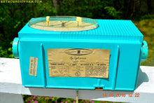 Load image into Gallery viewer, SOLD! - May 24, 2016 - BLUETOOTH MP3 READY - Turquoise Mid Century Retro Jetsons 1956 Sylvania Model 6006 Tube AM Clock Radio Totally Restored! - [product_type} - Sylvania - Retro Radio Farm