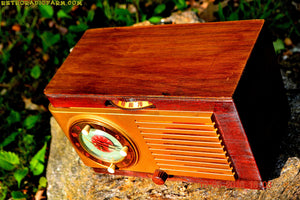 SOLD! - May 24, 2016 - BLUETOOTH MP3 READY - Art Deco 1952 General Electric Model 66 AM Brown Bakelite Tube Clock Radio Totally Restored! - [product_type} - General Electric - Retro Radio Farm
