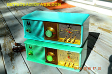 Load image into Gallery viewer, SOLD! - Nov 29, 2017 - SEA GREEN Never-Before-Seen-Never-Knew-Existed Retro Jetsons 1957 Motorola 57CC Tube AM Clock Radio Totally Restored! - [product_type} - Motorola - Retro Radio Farm