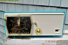 Charger l&#39;image dans la galerie, SOLD! - June 13, 2016 - BLUETOOTH MP3 Ready - Turquoise and White Retro Jetsons Vintage 1957 RCA Victor Model C-2E AM Tube Radio Works Great! - [product_type} - RCA Victor - Retro Radio Farm