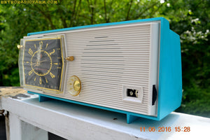 SOLD! - June 13, 2016 - BLUETOOTH MP3 Ready - Turquoise and White Retro Jetsons Vintage 1957 RCA Victor Model C-2E AM Tube Radio Works Great! - [product_type} - RCA Victor - Retro Radio Farm