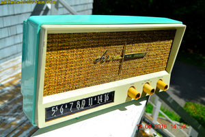 SOLD! - Aug 15, 2016 - BLUETOOTH MP3 READY - AQUAMARINE BLUE Retro Jetsons Vintage 1959 Arvin 2585 AM Tube Radio WORKS!