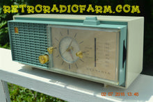 画像をギャラリービューアに読み込む, SOLD! - Nov 14, 2016 - SLATE BLUE Mid Century Retro Jetsons 1964 Sylvania Model AK22 Tube AM Clock Radio Totally Restored! - [product_type} - Sylvania - Retro Radio Farm
