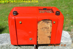 SOLD! - July 4, 2016 - BLUETOOTH MP3 Ready - LIPSTICK RED Vintage Deco Retro 1948 Philco Transitone 48-200 AM Bakelite Tube Radio Works! - [product_type} - Philco - Retro Radio Farm