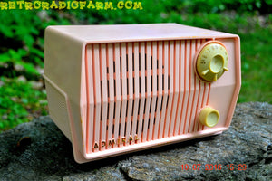 SOLD! - Aug 1, 2016 - BLUETOOTH MP3 Ready - Pink Marshmallow Retro Mid Century Vintage 1959 Admiral Model 4L2A AM Tube Radio Totally Restored!