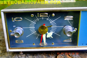 SOLD! - August 22, 2016 - STAINLESS STEEL Retro Vintage Mini Travel 1966 Bulova Series 130 Transistor Clock Radio Looks So Cool! - [product_type} - Bulova - Retro Radio Farm
