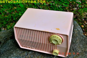 SOLD! - Aug 1, 2016 - BLUETOOTH MP3 Ready - Pink Marshmallow Retro Mid Century Vintage 1959 Admiral Model 4L2A AM Tube Radio Totally Restored! - [product_type} - Admiral - Retro Radio Farm