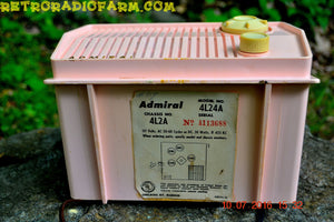 SOLD! - Aug 1, 2016 - BLUETOOTH MP3 Ready - Pink Marshmallow Retro Mid Century Vintage 1959 Admiral Model 4L2A AM Tube Radio Totally Restored! - [product_type} - Admiral - Retro Radio Farm