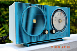 SOLD! - Sept 1, 2016 - BLUETOOTH MP3 READY - Sky Blue Beauty Mid Century Retro 1962 Motorola Model A23B Tube AM Radio Totally Restored! - [product_type} - Motorola - Retro Radio Farm