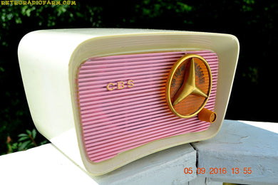 SOLD! - Oct 15, 2016 - SO JETSONS LOOKING Retro Vintage Pink and Black 1959 CBS Model 2160 AM Tube Radio So Cute!