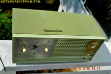 Charger l&#39;image dans la galerie, SOLD! - June 15, 2017 - AVOCADO Mid Century Retro Jetsons Vintage 1962 Zenith H519F AM Tube Clock Radio Works Great! - [product_type} - Zenith - Retro Radio Farm