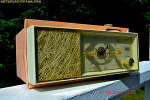 SOLD! - Oct 3, 2016 - LUSCIOUS PINK Mid Century Retro 1961 Arvin Model 53R27 AM Tube Clock Radio Works Great Looks Great! - [product_type} - Arvin - Retro Radio Farm