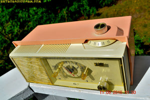SOLD! - Oct 3, 2016 - LUSCIOUS PINK Mid Century Retro 1961 Arvin Model 53R27 AM Tube Clock Radio Works Great Looks Great! - [product_type} - Arvin - Retro Radio Farm