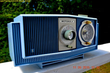 Charger l&#39;image dans la galerie, SOLD! - Sept 17, 2016 - BLUE on Blue Mid Century Retro 1963 Motorola Model C19B60 Tube AM Clock Radio Totally Restored! - [product_type} - Motorola - Retro Radio Farm