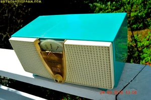 SOLD! - Dec 13, 2016 - ABSOLUTELY TURQUOISE Twin Speaker Retro Vintage 1959 Philco Model E-816-124 AM Tube Radio Totally Restored! - [product_type} - Philco - Retro Radio Farm