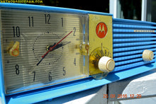 Load image into Gallery viewer, SOLD! - Apr 15, 2017 - CORNFLOWER BLUE Bi-level Retro Jetsons 1957 Motorola 57CD Tube AM Clock Radio Some Issues - [product_type} - Motorola - Retro Radio Farm