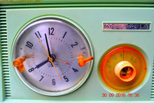 Load image into Gallery viewer, SOLD! - Dec 18, 2016 - PASTEL GREEN Retro Jetsons 1958 Motorola 5C23GW Tube AM Clock Radio Beautiful! - [product_type} - Motorola - Retro Radio Farm