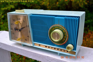 SOLD! - Nov 26, 2017 - BLUE ON BLUE BEAUTY Motorola C18B Clock Radio 1962 Tube AM Clock Radio Totally Restored! Rare! - [product_type} - Motorola - Retro Radio Farm