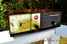 Load image into Gallery viewer, SOLD! - Dec 17, 2016 - IMMACULATE Expresso Bi-level Retro Jetsons 1957 Motorola 57CD Tube AM Clock Radio Pristine! - [product_type} - Motorola - Retro Radio Farm