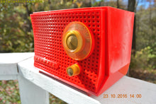 Load image into Gallery viewer, SOLD! - Dec 10, 2017 - SCARLET Red Mid Century Retro Jetsons 1959 Olympic Model 407 Tube AM Radio Works Great! - [product_type} - Olympic - Retro Radio Farm