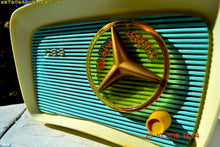 Load image into Gallery viewer, SOLD! - Jan 30, 2017 - SO JETSONS LOOKING Retro Vintage Turquoise and White 1959 CBS Model T201 AM Tube Radio So Cute! - [product_type} - CBS - Retro Radio Farm