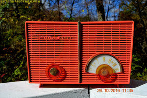 SOLD! - Oct 28, 2016 - WACKY LOOKING Coral Mid Century Retro Jetsons Vintage 1957 Philco H826-124 AM Tube Radio Works Great! - [product_type} - Philco - Retro Radio Farm