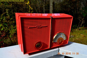 SOLD! - Oct 28, 2016 - WACKY LOOKING Coral Mid Century Retro Jetsons Vintage 1957 Philco H826-124 AM Tube Radio Works Great! - [product_type} - Philco - Retro Radio Farm