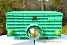 Charger l&#39;image dans la galerie, SOLD! - Dec 9, 2017 - SEA GREEN Mid Century Retro Jetsons 1957 Motorola 56H Turbine Tube AM Radio Works Amazing! - [product_type} - Motorola - Retro Radio Farm