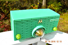 Charger l&#39;image dans la galerie, SOLD! - Dec 9, 2017 - SEA GREEN Mid Century Retro Jetsons 1957 Motorola 56H Turbine Tube AM Radio Works Amazing! - [product_type} - Motorola - Retro Radio Farm