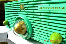Load image into Gallery viewer, SOLD! - Dec 9, 2017 - SEA GREEN Mid Century Retro Jetsons 1957 Motorola 56H Turbine Tube AM Radio Works Amazing! - [product_type} - Motorola - Retro Radio Farm