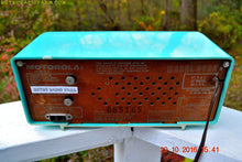 Charger l&#39;image dans la galerie, SOLD! - Dec 13, 2016 - VIVID Turquoise Retro Jetsons 1957 Motorola 57CC Tube AM Clock Radio Totally Restored! - [product_type} - Motorola - Retro Radio Farm