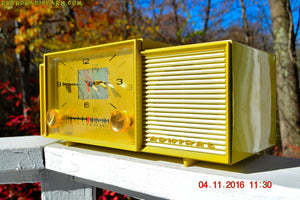 SOLD! - Feb 8, 2017 - AUTUMN GOLD Retro Jetsons 1959 Admiral 296 Tube AM Clock Radio Sounds Great! Rare Color! - [product_type} - Admiral - Retro Radio Farm