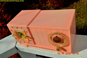SOLD! - Nov 7, 2016 - PARK AVE PINK Mid Century Retro Jetsons 1956 New Yorker AM Clock Radio Marilyn Approves! - [product_type} - New Yorker - Retro Radio Farm