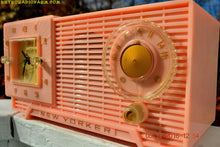 画像をギャラリービューアに読み込む, SOLD! - Nov 7, 2016 - PARK AVE PINK Mid Century Retro Jetsons 1956 New Yorker AM Clock Radio Marilyn Approves! - [product_type} - New Yorker - Retro Radio Farm