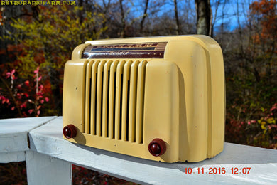 SOLD! - Dec 3, 2016 - SMART LOOKING 1947 Ivory Bendix Aviation Model 110W Bakelite AM Tube AM Radio Works Great!