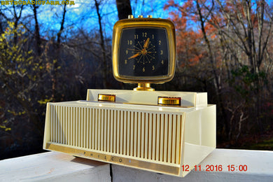 SOLD! - Dec 25, 2016 - PLAN 9 FROM OUTER SPACE 1958 Philco Predicta Model H765-124 Tube AM Clock Radio - Iconic~!