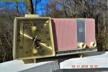 Load image into Gallery viewer, SOLD!- Dec 15, 2016 - DAISY PINK and Beige Motorola C18 Clock Radio 1963 Tube AM Clock Radio Totally Restored! Rare! - [product_type} - Motorola - Retro Radio Farm