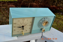 Load image into Gallery viewer, SOLD! - Nov 26, 2016 - BLUETOOTH MP3 READY - Powder Blue Mid Century Jetsons 1959 General Electric Model C-404B Tube AM Clock Radio Near Mint! - [product_type} - General Electric - Retro Radio Farm