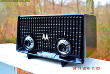 Charger l&#39;image dans la galerie, SOLD! - Dec 4, 2016 - GLOSS BLACK Mid Century Vintage Antique 1957 Motorola 56R AM Tube Radio Works Great! - [product_type} - Motorola - Retro Radio Farm