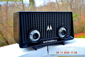 SOLD! - Dec 4, 2016 - GLOSS BLACK Mid Century Vintage Antique 1957 Motorola 56R AM Tube Radio Works Great! - [product_type} - Motorola - Retro Radio Farm