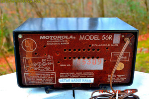 SOLD! - Dec 4, 2016 - GLOSS BLACK Mid Century Vintage Antique 1957 Motorola 56R AM Tube Radio Works Great! - [product_type} - Motorola - Retro Radio Farm