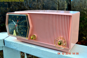 SOLD! - Dec. 8, 2016 - PRINCESS PINK Mid Century Retro RCA Victor C-51F Clock Radio 1959 Tube AM Clock Radio Sounds Great! - [product_type} - RCA Victor - Retro Radio Farm