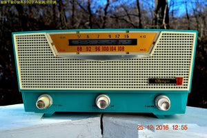 SOLD! - Mar 30, 2017 - AQUAMARINE AM/FM Retro Vintage Mid Century Olympic Model FM-15 Tube Radio Rare, Functional and Near Mint Condition! - [product_type} - Olympic - Retro Radio Farm