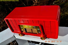 Charger l&#39;image dans la galerie, SOLD! - Jan 8, 2017 - CARDINAL RED Retro Space Age 1955 Sylvania Model 518 Tube AM Radio Excellent Condition! - [product_type} - Sylvania - Retro Radio Farm