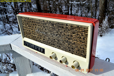 SOLD! - Sept 1, 2017 - CORAL PINK Mid Century Vintage 1959 Arvin Model 2585 Tube Radio Almost Mint and Very Sweet!