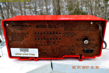 Load image into Gallery viewer, SOLD! - Apr 28, 2017 - CARDINAL Red Retro Jetsons 1957 Motorola Model 56CS34 Tube AM Clock Radio Totally Restored! - [product_type} - Motorola - Retro Radio Farm